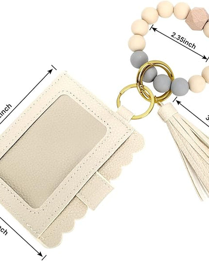 Wristlet Keychain for Women Silicone Key Ring Bracelet Wristlet Wallet Bracelet Keychain Card Holder Keyring