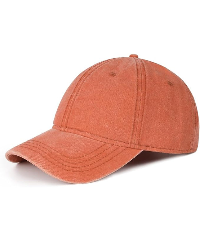 XXL Oversize Washed Denim Baseball Cap,Low Profile Jean Sports Cap for Big Heads 23.5"-25.5",Large Pigment Dyed Dad Hat