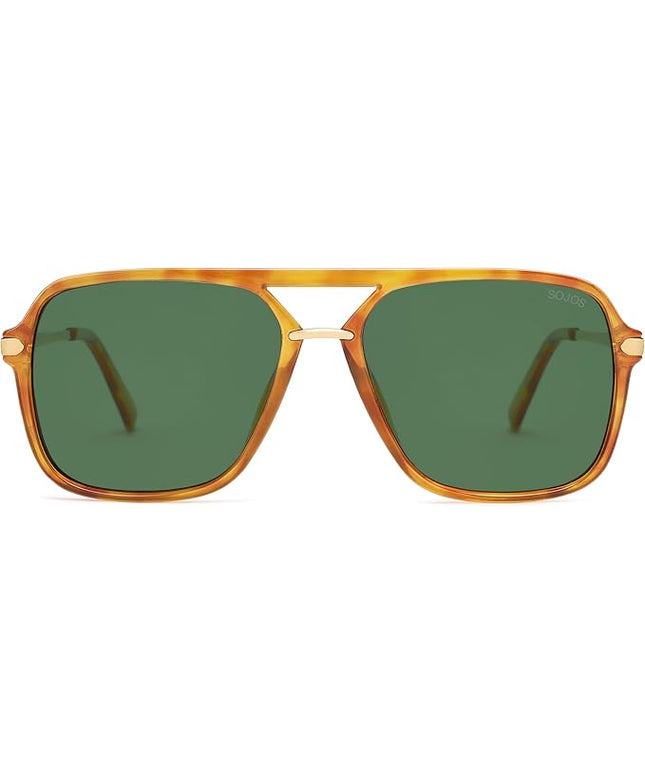SOJOS Sunglasses for Women & Men, Square, Retro, Polarized Lens, Trendy Aviator, 90s Shades