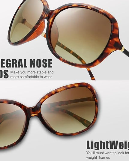 The Fresh Women's Oversized Square Jackie O Cat Eye Hybrid Butterfly Fashion Sunglasses - Exquisite Packaging