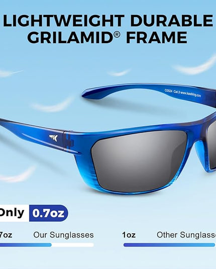 KastKing Huzzah Polarized Sport Sunglasses for Men and Women, Ideal for Driving Fishing Cycling and Running,UV Protection