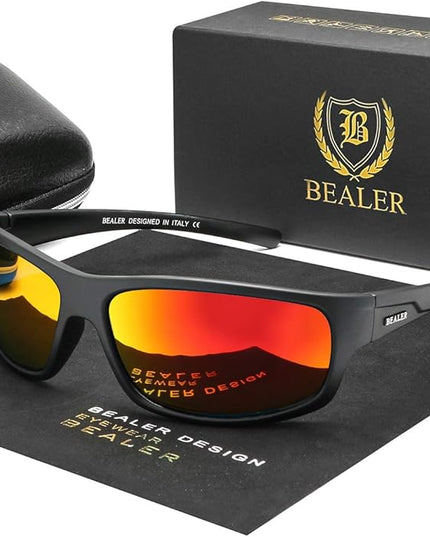 BEALER Polarized Sports Sunglasses for Men Lightweight TR90 Frame Sun Glasses Driving Cycling Fishing UV Protection Shades