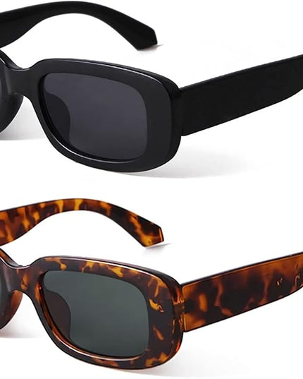 KUGUAOK Retro Rectangle Sunglasses Women and Men Vintage Small Square Sun Glasses UV Protection Glasse