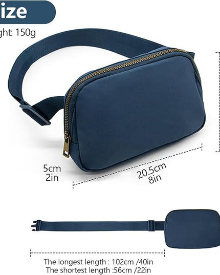 Belt Bag for Women, Cross Body Fanny Pack Fashion Waist Packs Everywhere Belt Bag with Adjustable Strap Gifts Birthday Gifts for 4 5 6 7 8 9 10 11 12 13 Year Old Girls (Dark blue)