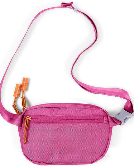 Baboon to the Moon Fanny Pack Mini 1.5L Compact Waist Bag Water Repellent Crossbody Belt Bag Lightweight Travel Everyday Bag for Men Women, Raspberry Fizz