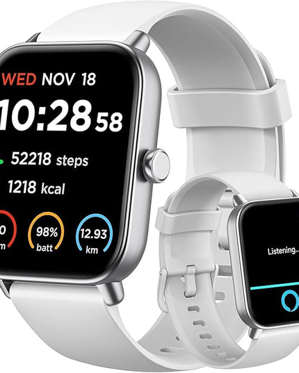 Gydom Smart Watches for Women Men [Alexa Built-in, 1.8"] Smartwatch with Heart Rate/SpO2/Sleep/Stress, 101+ Sports Modes, IP68 Waterproof, Pedometer Fitness Tracker for iOS Android Phones, White