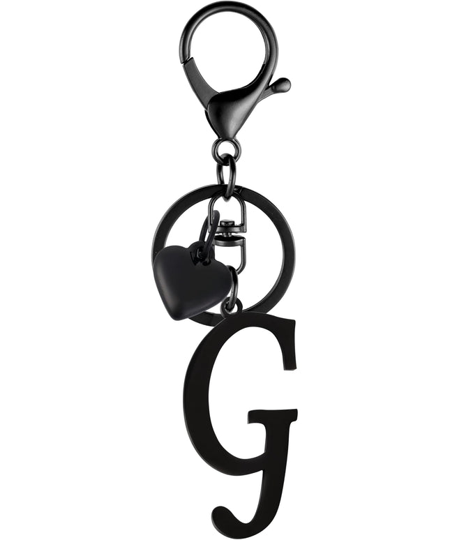 A-Z Heart Initial Letter Keychain, Stainless Steel Alphabet Charm for Handbags, Gift for Women and Girls