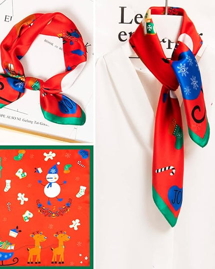 ANDANTINO 100% Real Mulberry Silk Scarf -21'' x 21''- Lightweight Neckerchief –Women Men Small Square Digital Printed Scarves