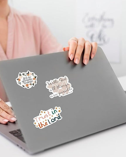 50PCS Bible Verse Stickers: Inspirational Christian Stickers for Women, Men, Teens - Perfect for Water Bottle, Laptop, Bible