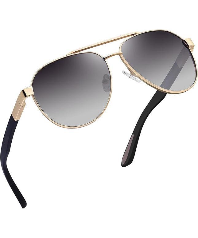 Joopin Polarized Metal Aviation Sunglasses Men, Classic Military Sun Glasses Women, Rectangle Shades UV400 Protection Costume