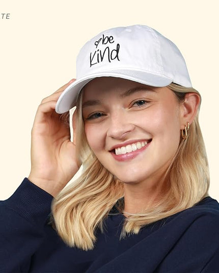 CHOK.LIDS Be Kind Trendy Womens Baseball Cap Unisex Fashion Cotton Polo Style Fun Inspirational Saying Seasonal Headwear