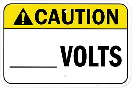 Caution Volts Sign, 12x18 Inches, Rust Free .063 Aluminum, Fade Resistant, Made in USA by My Sign Center
