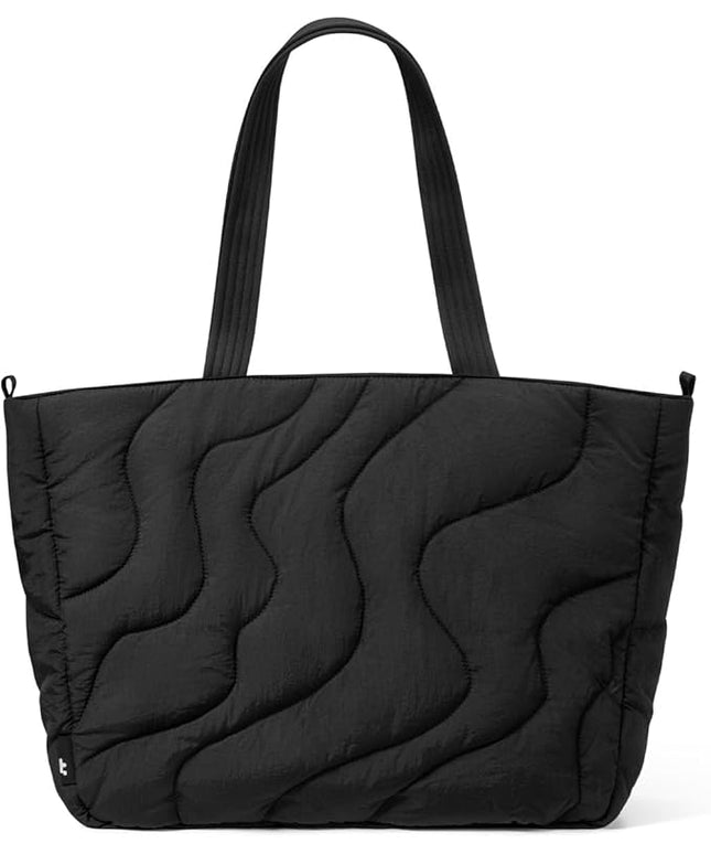 tomtoc 16-inch Puffy Laptop Tote Bag for Women 13.5L, Lightweight Puffer Work Tote with Padded Laptop Compartment for 15/16-inch MacBook, Large Capacity Tote Bag for Office, Business, Daily Essentials