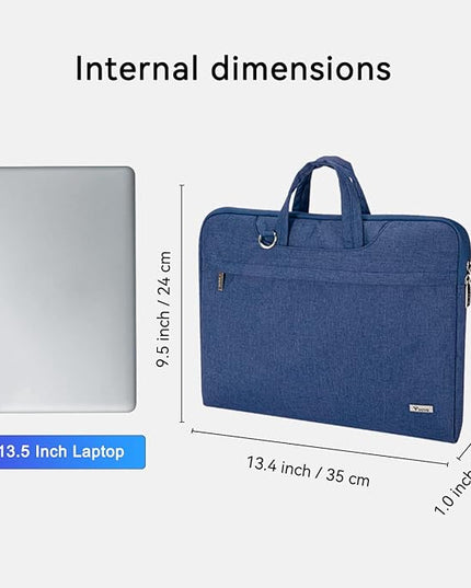 Voova Laptop Bag 13 14 Inch, Waterproof Computer Sleeve Carrying Case with Shoulder Straps & Handle Compatible with Macbook Air 13 M2/M3/M4, MacBook Pro 13/14, HP Dell Lenovo Chromebook 14, Blue