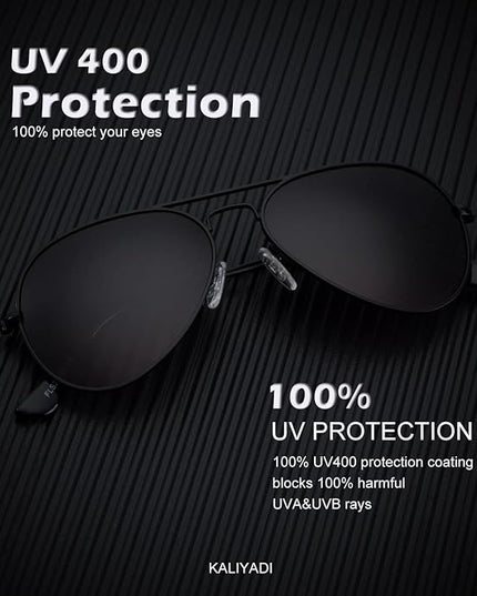 KALIYADI Classic Aviator Sunglasses for Men Women Driving Sun glasses Polarized Lens UV Blocking