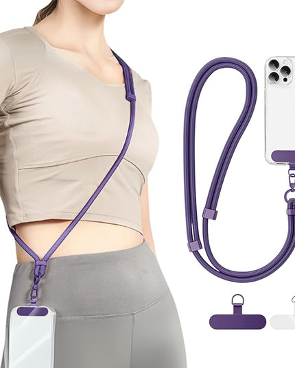 Moyad Crossbody Phone Lanyard, Anti-Theft Cell Phone Strap with 2 Tether Tab for iPhone, Universal Adjustable Neck Holder