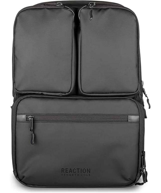 The Kenneth Cole REACTION Ryder 17-Inch Coated Polyester Travel Laptop Backpack Bag, Black