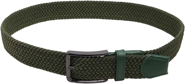 Falari Men Women Multicolored Elastic Stretch Braided Belt Canvas Fabric Woven No Holes Belt