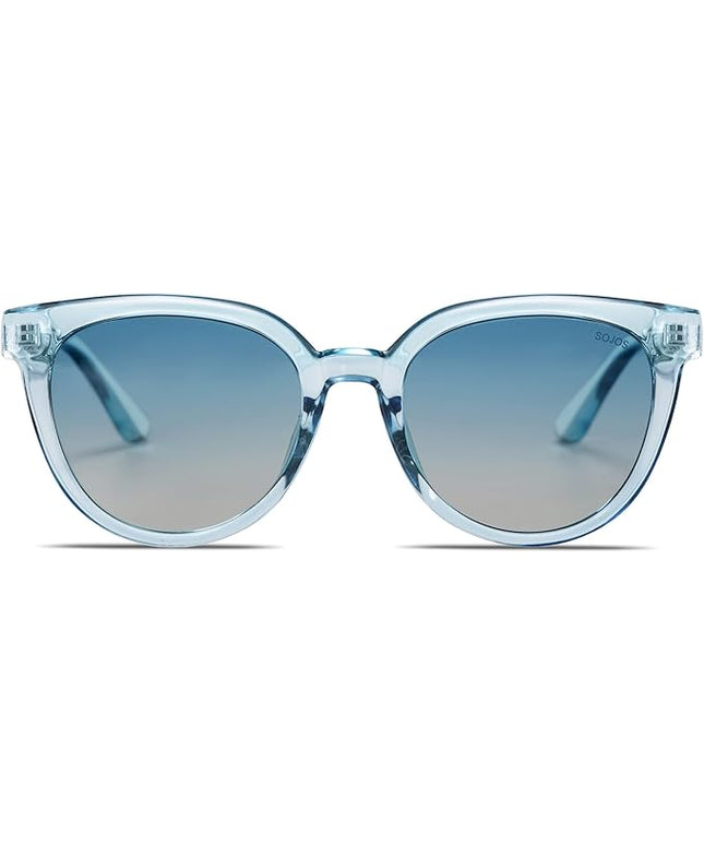 SOJOS Trendy Cat Eye Round Polarized Sunglasses for Women Fashion UV Protection Sunnies Sunglasses SJ2175