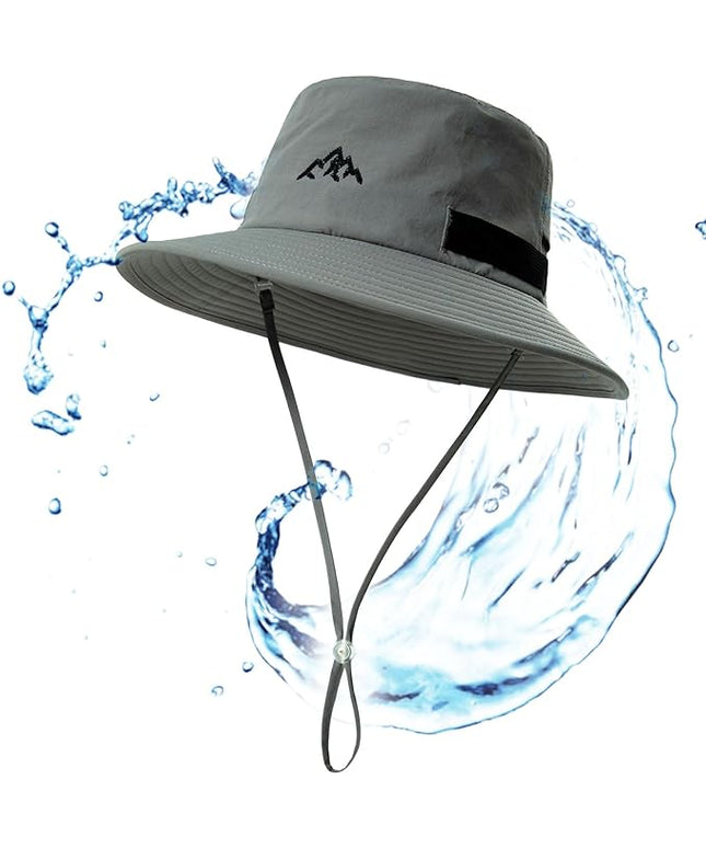 TOP-EX L/XL/XXL UV50+ Waterproof Bucket Sun Hat for Fishing Golf Hiking All-Weather Outdoor Rain Hat Stiff Brim