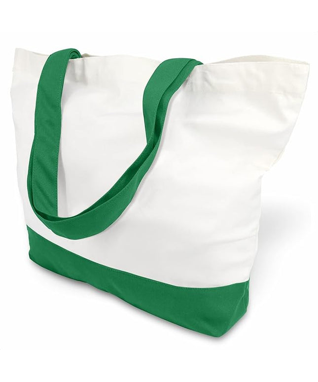 TOPDesign 1-Pack Super Strong Large 12oz Cotton Canvas Tote Bag, Reusable Grocery Shopping Cloth Bag, Fashionable Two-Tone Tote for Crafts, DIY Your Creative Designs