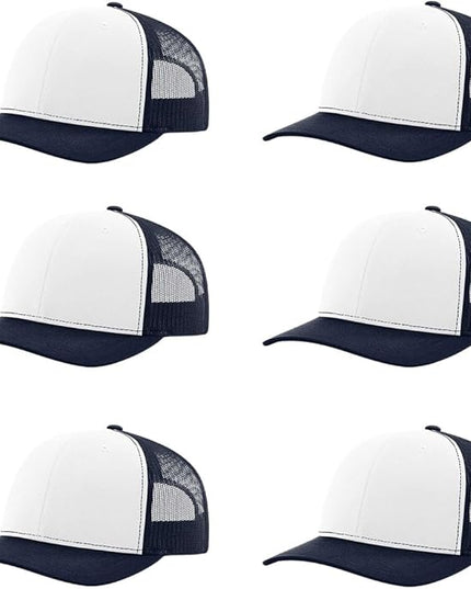 Richardson 112 Classic Six-Panel Adjustable Snapback Trucker Cap | Bulk Packs Available