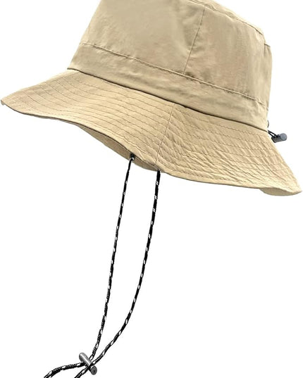woogwin Waterproof Bucket Rain Hat with Chin Strap Quick Dry Packable Boonie Sun Hat Safari Hat UV Protection