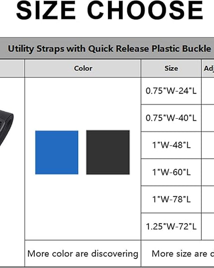 Vigorport Utility Straps Quick Release Nylon Backpack Accessory Bag Strap,Adjustable for Hiking,Travel,Outdoor Sports-4 Pack (Black, 1" W-78 L)