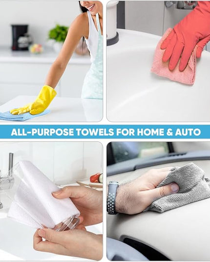 AIDEA Microfiber Cleaning Cloth Roll, 55 Sheets, Pink Towel, Microfiber Towels for Cars, Reusable Paper Towels, Shop Rags Washable, Cleaning Rags for Automotive, House, Kitchen, Cleaning Supplies11×9"