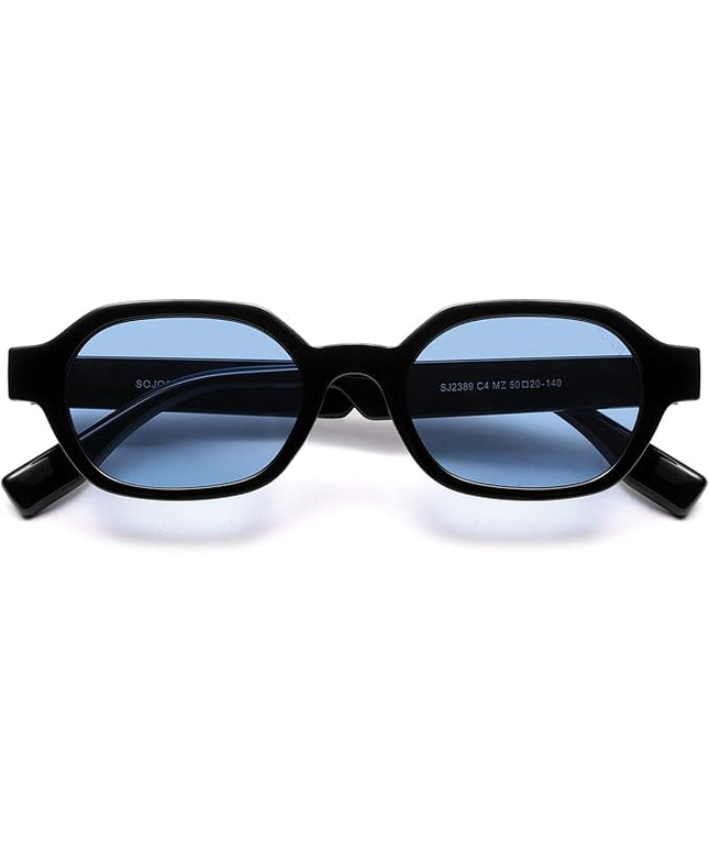 SOJOS Retro Polarized Hexagon Sunglasses for Women Men, UV400 Trendy Rectangle 70s 80s 90s Shades SJ2389