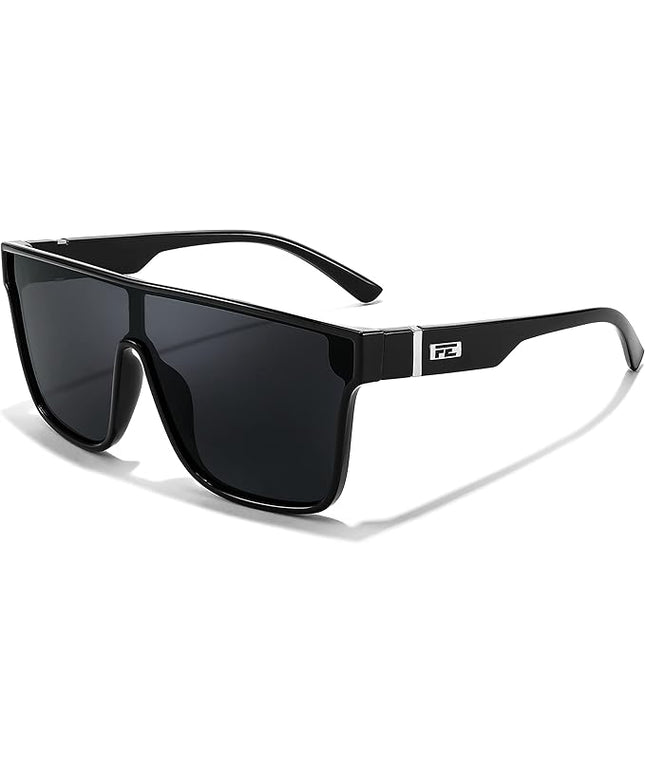 FEISEDY Sunglasses for Women Men, Fashion Mirrored Single Lens, Driving Beach Sunnies UV400 Shades B2996