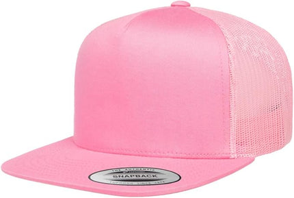 Yupoong 5-Panel YP Classic Trucker Cap | High Profile Flat Visor Snapback | OSFM | Bulk Packs Available