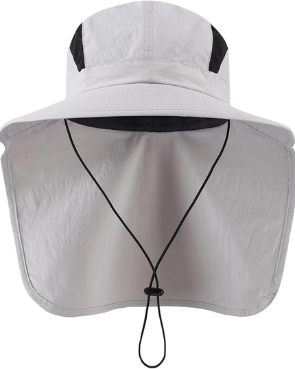Home Prefer UPF 50+ Sun Hats for Men Women Wide Brim Fishing Hat with Neck Flap UV Protection Sunblock Safari Bucket Hat