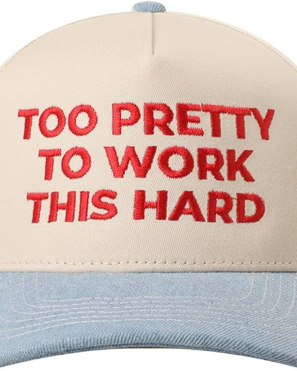 MIRMARU Two-Tone Vintage Canvas Trucker Hats for Men & Women, Adjustable Size Baseball Caps with Trendy Embroidered Design