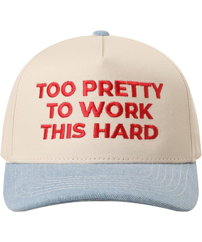 MIRMARU Two-Tone Vintage Canvas Trucker Hats for Men & Women, Adjustable Size Baseball Caps with Trendy Embroidered Design