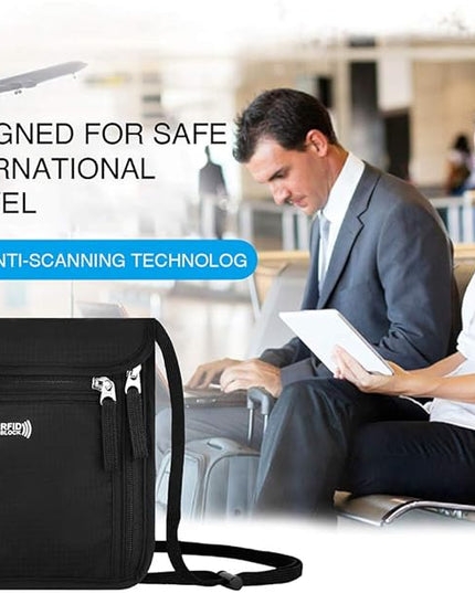 Travel Pouch Neck Wallet Family Passport Holder Organizer Case with RFID Blocking | RFID Blocking