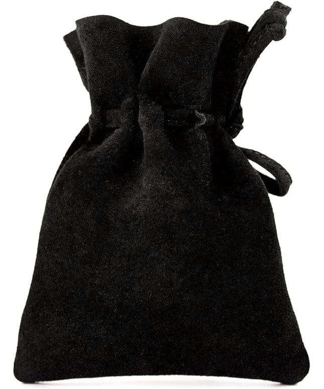 Medieval Drawstring Coin Pouch Bag, Leather Coin Pouch，Renaissance Drawstring Pouch Dice Bag, Small Coin Purse for Women/Men, Brown Swayze Suede Black