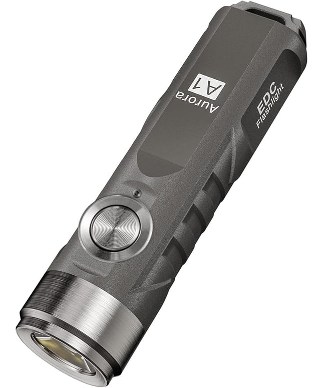 RovyVon A1 Gen 4 Rechargeable EDC Keychain Flashlight 650 Lumens High Lumens Outdoor Mini Keychain Light for Everyday Carry, Camping, Thanksgiving (Grey)