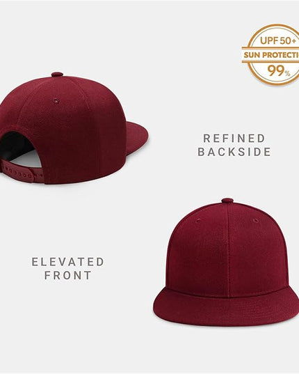 CHOK.LIDS Flat Bill Visor Classic Snapback Hat Blank Adjustable Brim High Top End Trendy Color Style Plain Tone Baseball Cap