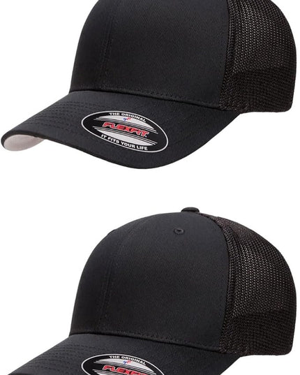 Flexfit 6511 Fitted Mid-Profile Stretchable Mesh Panels Trucker Cap | Bulk Pack Available