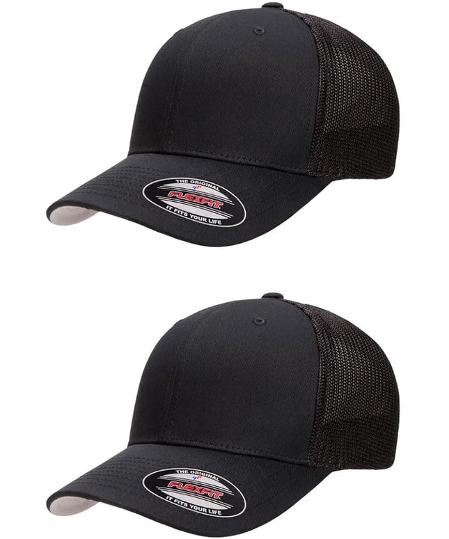 Flexfit 6511 Fitted Mid-Profile Stretchable Mesh Panels Trucker Cap | Bulk Pack Available