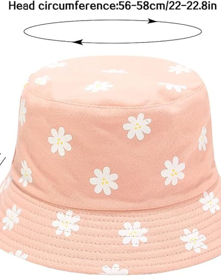 XYIYI Cute Bucket Hat Beach Fisherman Hats for Women, Reversible Double-Side-Wear