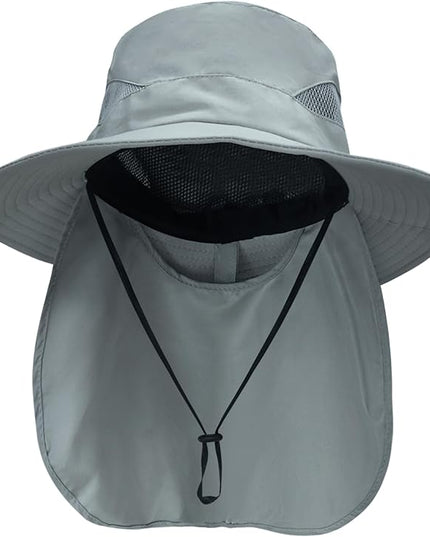 NPQQUAN Sun Hats for Men Women with Neck Flap UPF 50+ UV Protection Wide Brim Bucket Hat Safari Hiking Fishing Hats