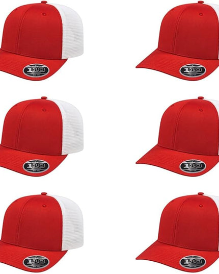 Cap America i8502 Flexfit 110 Premium Mid Profile 6-Panel Mesh Back Trucker Cap Hat w/UV Guard & Adjustable Snapback