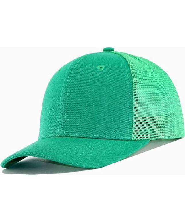 Mesh Snapback Hat (M/L/XL/XXL) - Blank Structured Men's Trucker Hats-Baseball Caps - Adjustable Ball Cap