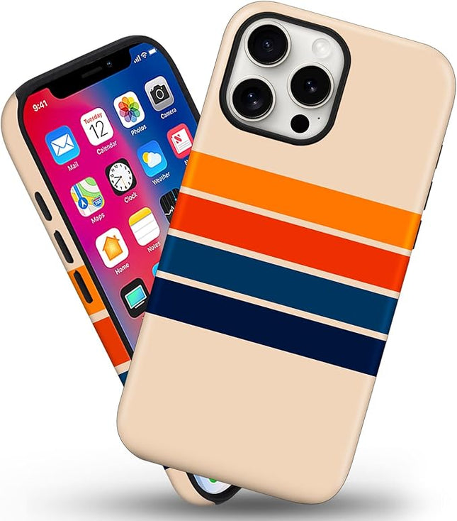 Magnetic for iPhone 14 Pro Max Case Cute Stripes Phone Case, Shockproof Slim TPU and Hard PC Protective Phone Cover Compatible with MagSafe Designed for Women Girls,