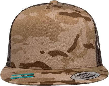 Yupoong 5-Panel YP Classic Trucker Cap | High Profile Flat Visor Snapback | OSFM | Bulk Packs Available