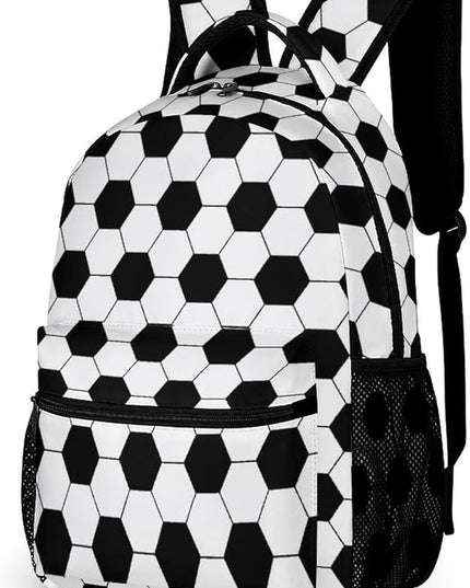 Fashion Football Print Backpack Lightweight Large Capacity Laptop Daybag for Travel Work