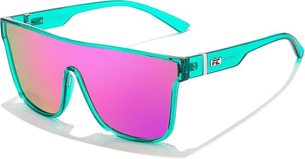 FEISEDY Sunglasses for Women Men, Fashion Mirrored Single Lens, Driving Beach Sunnies UV400 Shades B2996