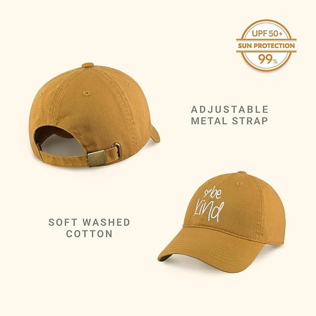 CHOK.LIDS Be Kind Trendy Womens Baseball Cap Unisex Fashion Cotton Polo Style Fun Inspirational Saying Seasonal Headwear